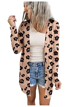 トップス Semantic design leopard long cardigan Women Leopard Print Cardigan Long Open Front Sweaters Loose